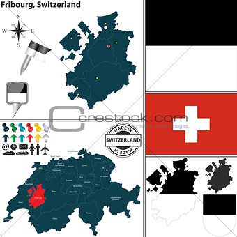 Map of Fribourg, Switzerland
