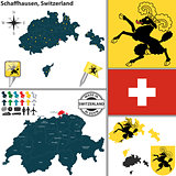 Map of Schaffhausen, Switzerland