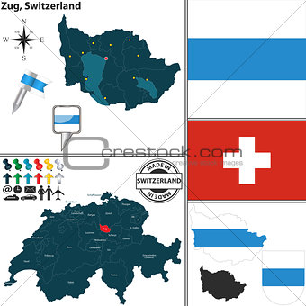 Map of Zug, Switzerland