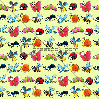 Funny insects with background. 