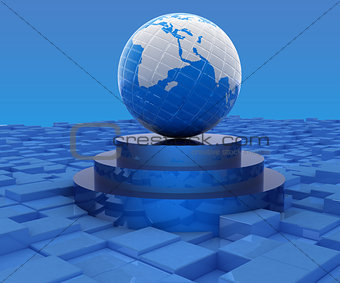 Earth on podium