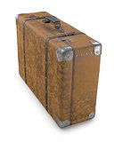 Old Suitcase Over White