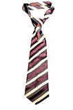 striped knotted tie on a white background