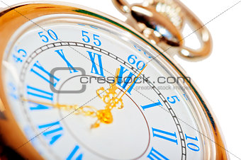 beautiful pocket watch with gold hands