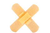 two band-aid in the form of a cross glued