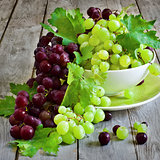 Green and red grape
