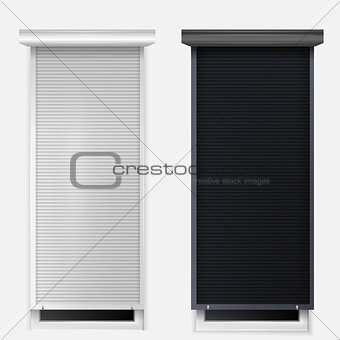 Illustration of windows with louvers
