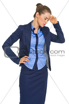 Portrait of tired business woman