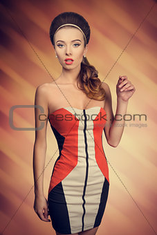 fashion girl with short dress 