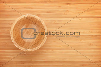 Wooden bowl on table