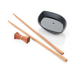 Sushi chopsticks and soy sauce