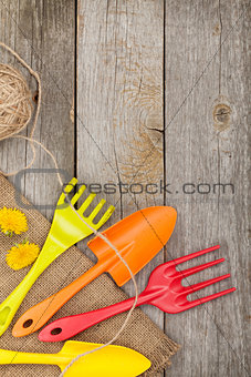 Garden tools with flower
