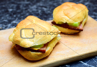 delicious baguette sandwiches