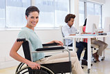 Smiling businesswoman with disabilitity