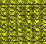 Green curtain with pattern