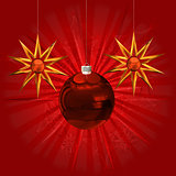 Red ball and stars ornament