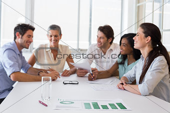 Attractive business people at meeting