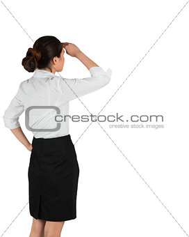 Businesswoman in white shirt looking ahead