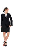 Businesswoman in suit looking to the side