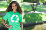 Young environmental activist smiling at the camera