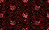 Red curtain with heart pattern