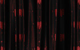 Red curtain with heart pattern
