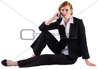 Redhead businesswoman on the phone