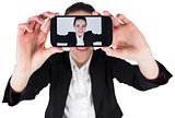 Businesswoman taking a selfie on smartphone