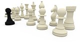 Black pawn facing white opposition