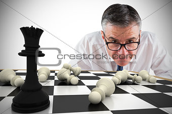 Composite image of focused businessman