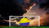 Composite image of football in colombia colours