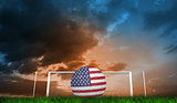 Composite image of football in america colours