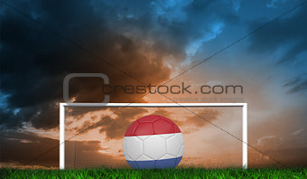 Composite image of football in holland colours