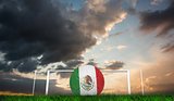 Composite image of football in mexico colours