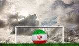 Composite image of football in iran colours