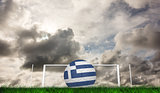 Composite image of football in greece colours