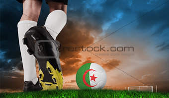 Composite image of football boot kicking algeria ball