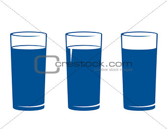 isolated water glass set