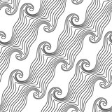 Black and white diagonal wavy lines with swirls