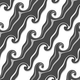 Dark gray striped curved lines and swirls seamless