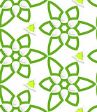 Green layered floristic swirl lace seamless pattern