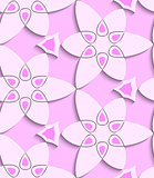 Pink floristic swirl seamless pattern