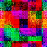 Rainbow blurred pixel bid and small seamless pattern
