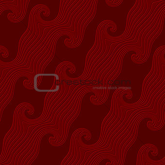 Red curved diagonal lines textured with emboss seamless pattern
