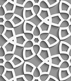 White  geometrical floristic net on gray seamless pattern