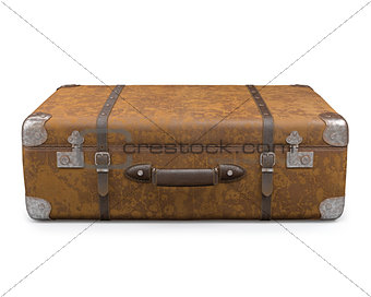 Old Suitcase Over White