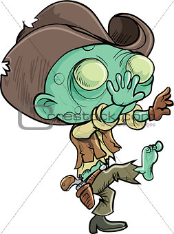 Cute cartoon zombie cowboy
