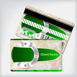 Loyalty card design with green ribbon