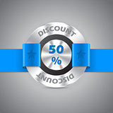 50% discount sale metallic badge