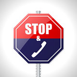 Stop and call traffic sign